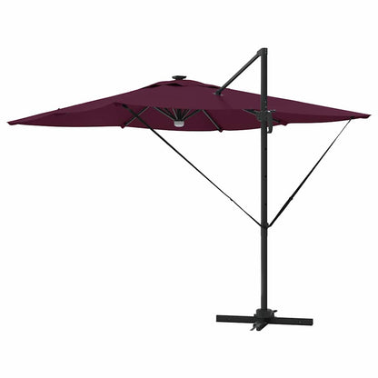 Roma Parasol Rood 286 X 284 X 270 Cm Aluminium En Polyester Bordeauxrood
