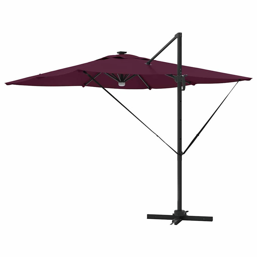 Roma Parasol Rood 286 X 284 X 270 Cm Aluminium En Polyester Bordeauxrood