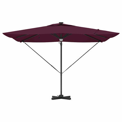 Roma Parasol Rood 286 X 284 X 270 Cm Aluminium En Polyester Bordeauxrood