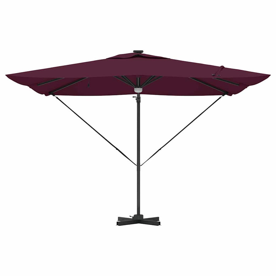 Roma Parasol Rood 286 X 284 X 270 Cm Aluminium En Polyester Bordeauxrood