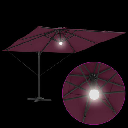 Roma Parasol Rood 286 X 284 X 270 Cm Aluminium En Polyester Bordeauxrood