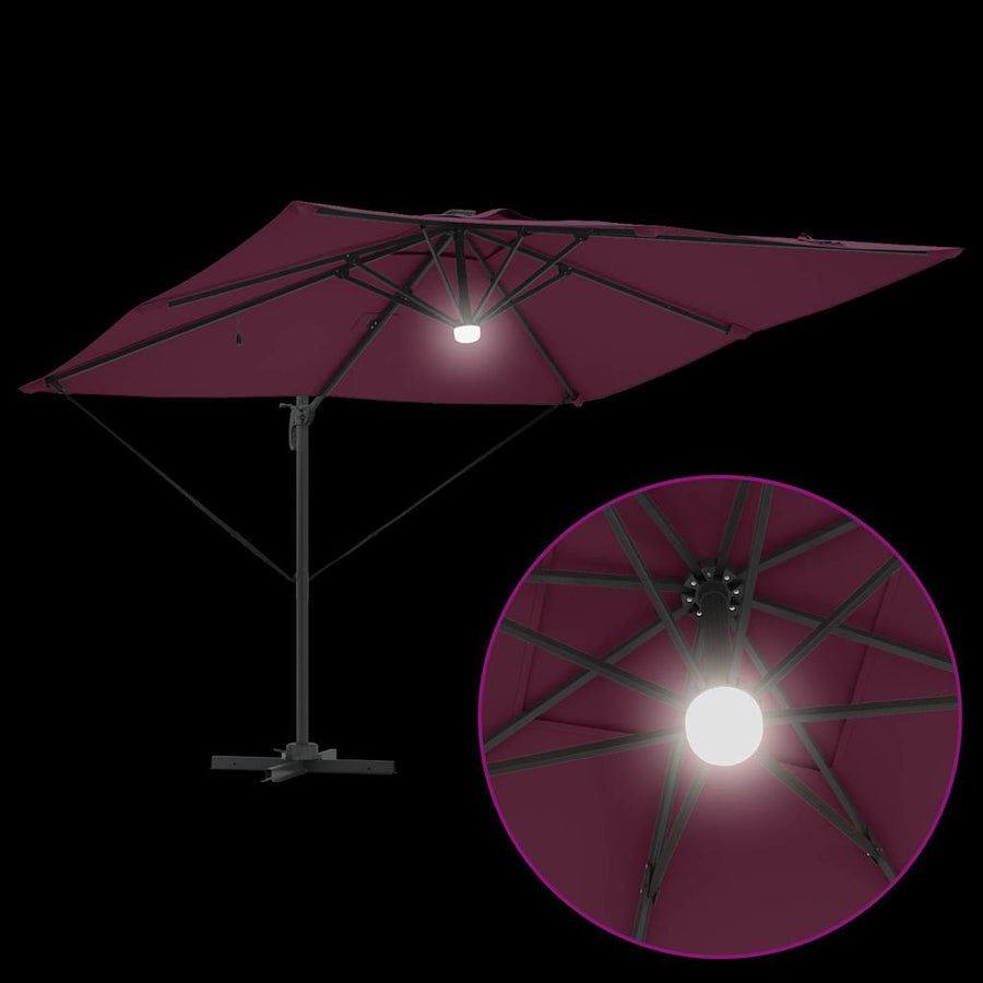 Roma Parasol Rood 286 X 284 X 270 Cm Aluminium En Polyester Bordeauxrood