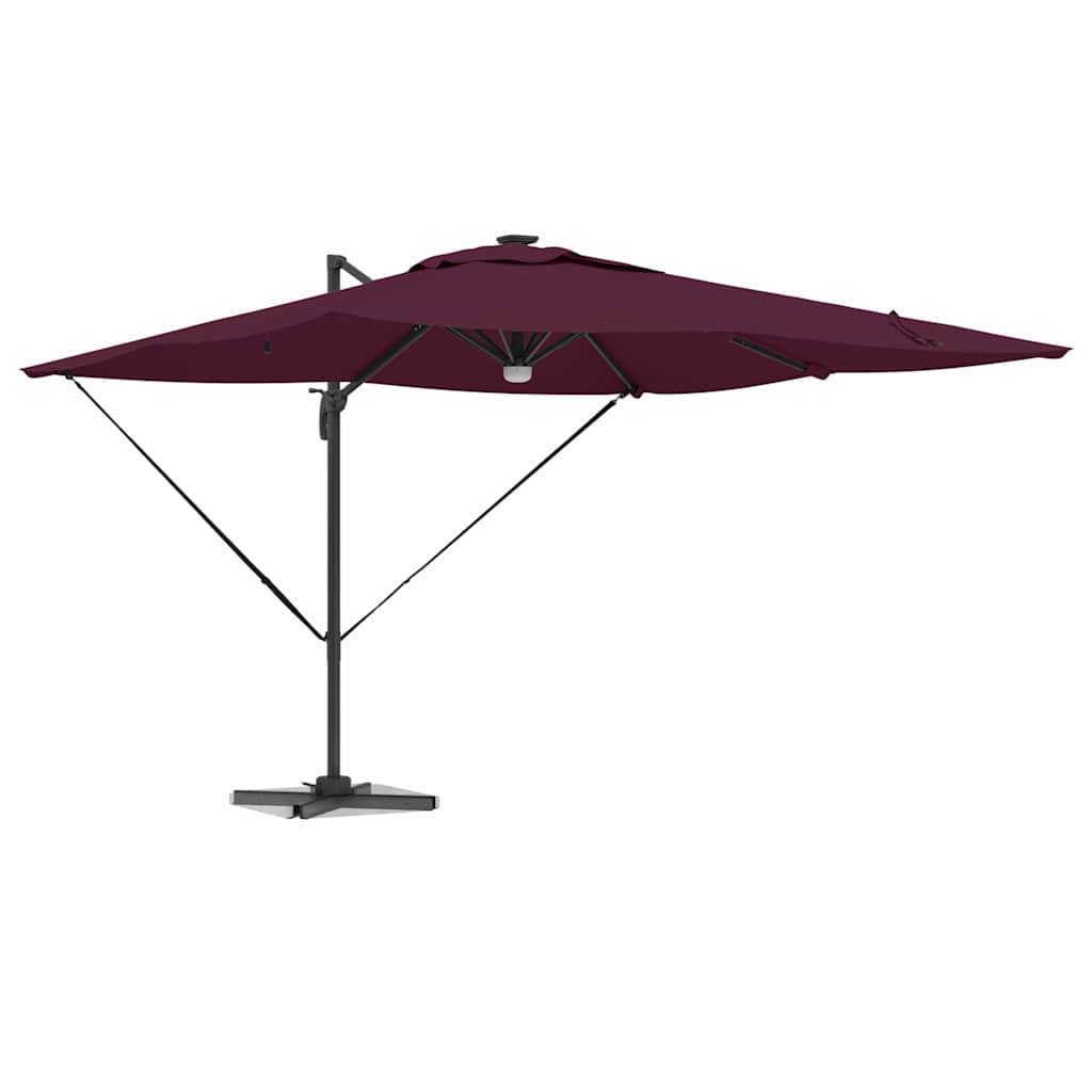 Roma Parasol Rood 286 X 284 X 270 Cm Aluminium En Polyester Bordeauxrood
