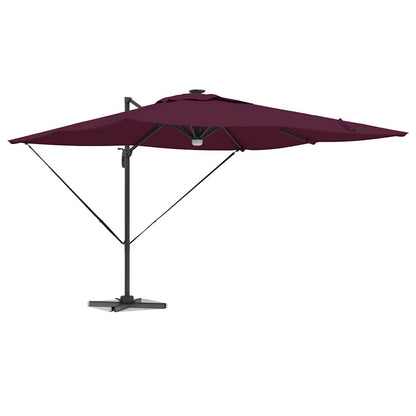 Roma Parasol Rood 286 X 284 X 270 Cm Aluminium En Polyester Bordeauxrood