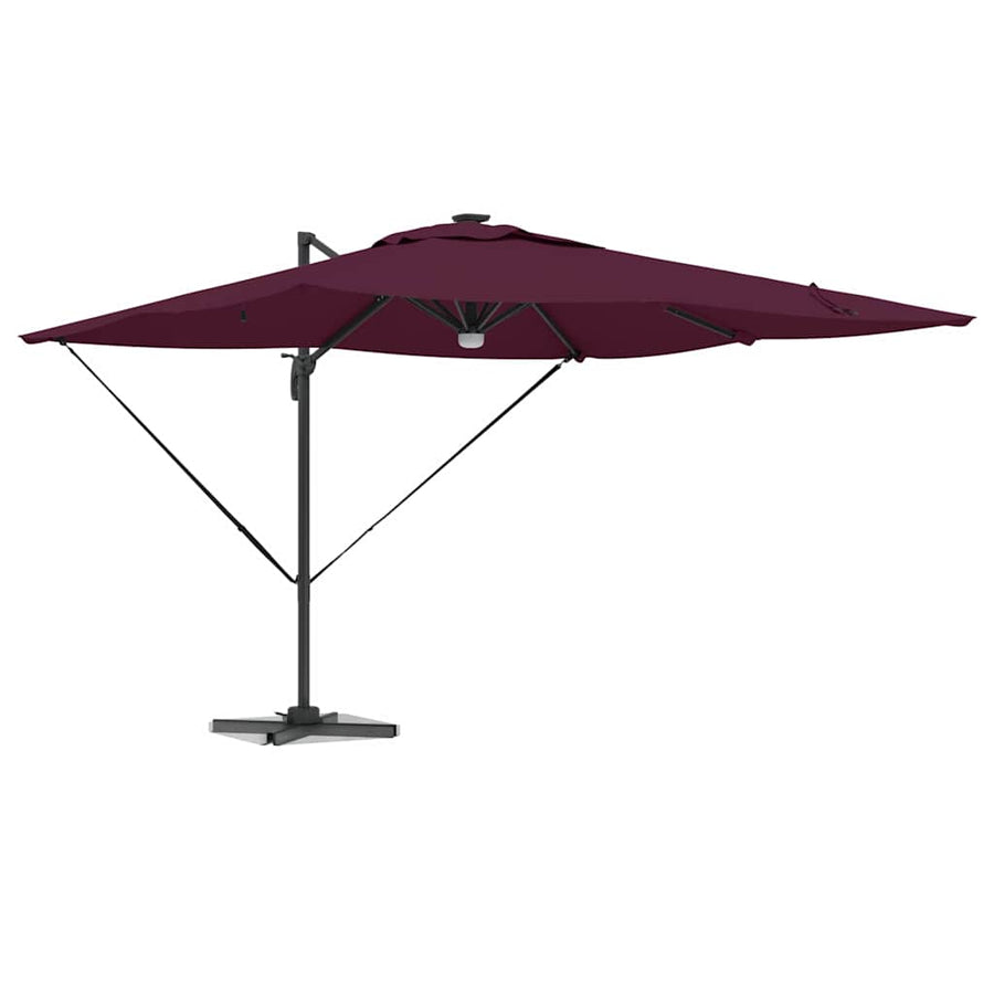 Roma Parasol Rood 286 X 284 X 270 Cm Aluminium En Polyester Bordeauxrood