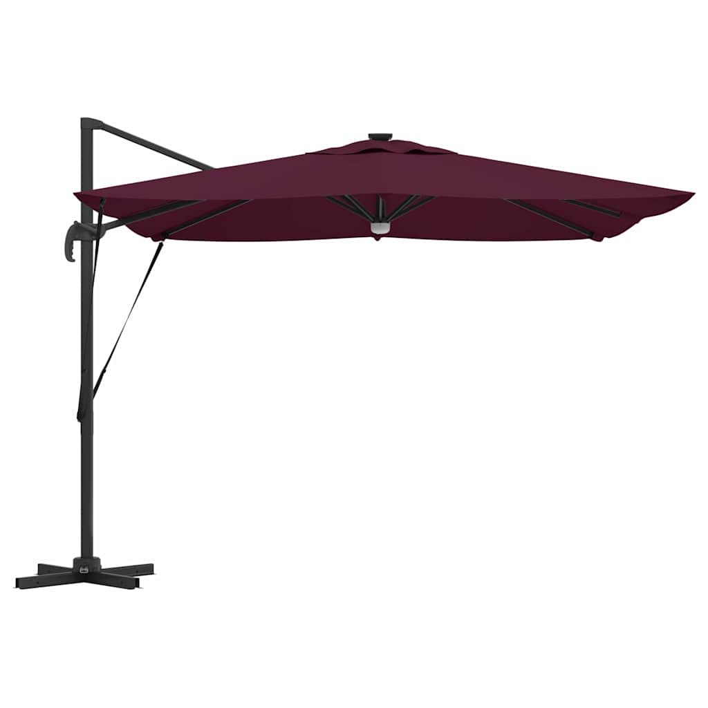 Roma Parasol Rood 286 X 284 X 270 Cm Aluminium En Polyester Bordeauxrood