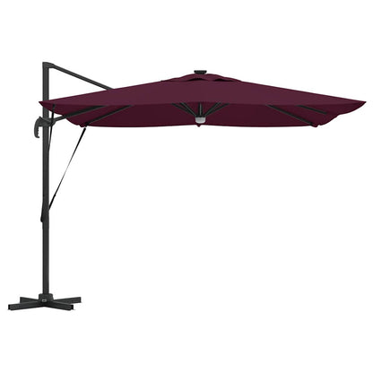 Roma Parasol Rood 286 X 284 X 270 Cm Aluminium En Polyester Bordeauxrood