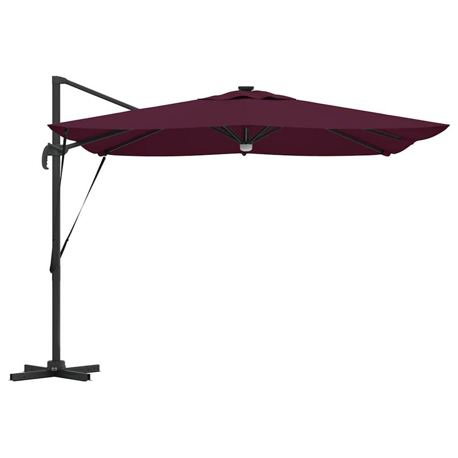Roma Parasol Rood 286 X 284 X 270 Cm Aluminium En Polyester Bordeauxrood