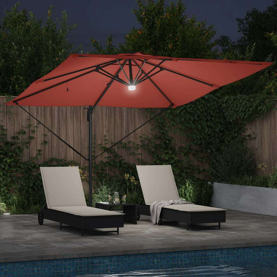 Roma Parasol Rood 286 x 284 x 270 cm Aluminium en Polyester