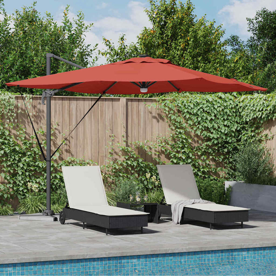 Roma Parasol Rood 286 x 284 x 270 cm Aluminium en Polyester