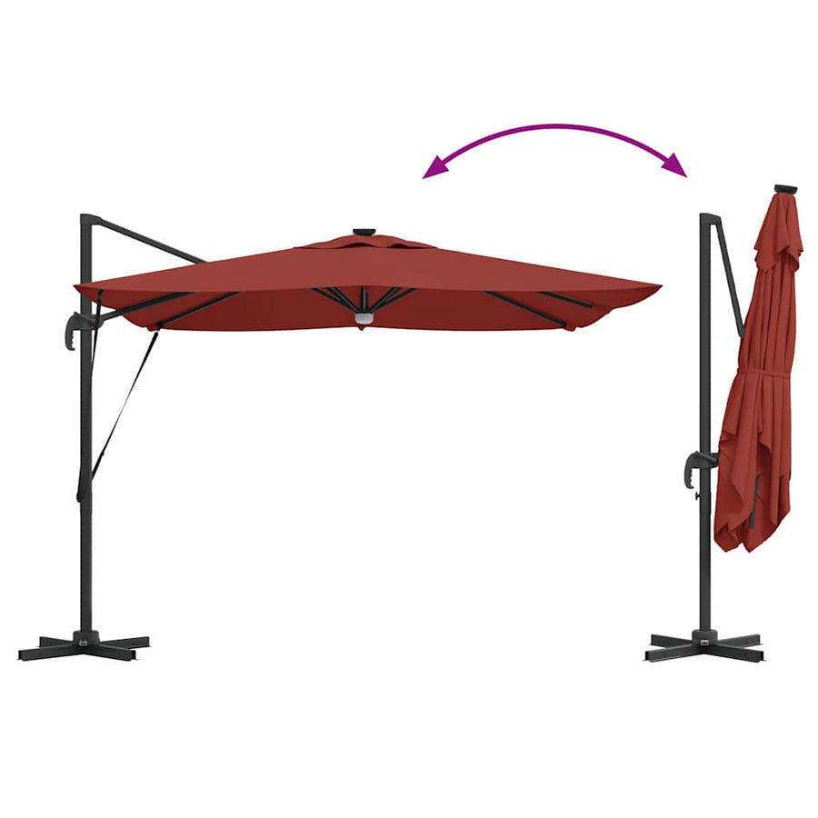 Roma Parasol Rood 286 x 284 x 270 cm Aluminium en Polyester