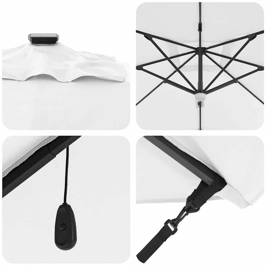 Parasol 351 X 250 X 253 Cm Polyester En Aluminium Zand