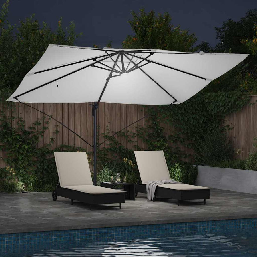 Parasol 351 X 250 X 253 Cm Polyester En Aluminium Zand