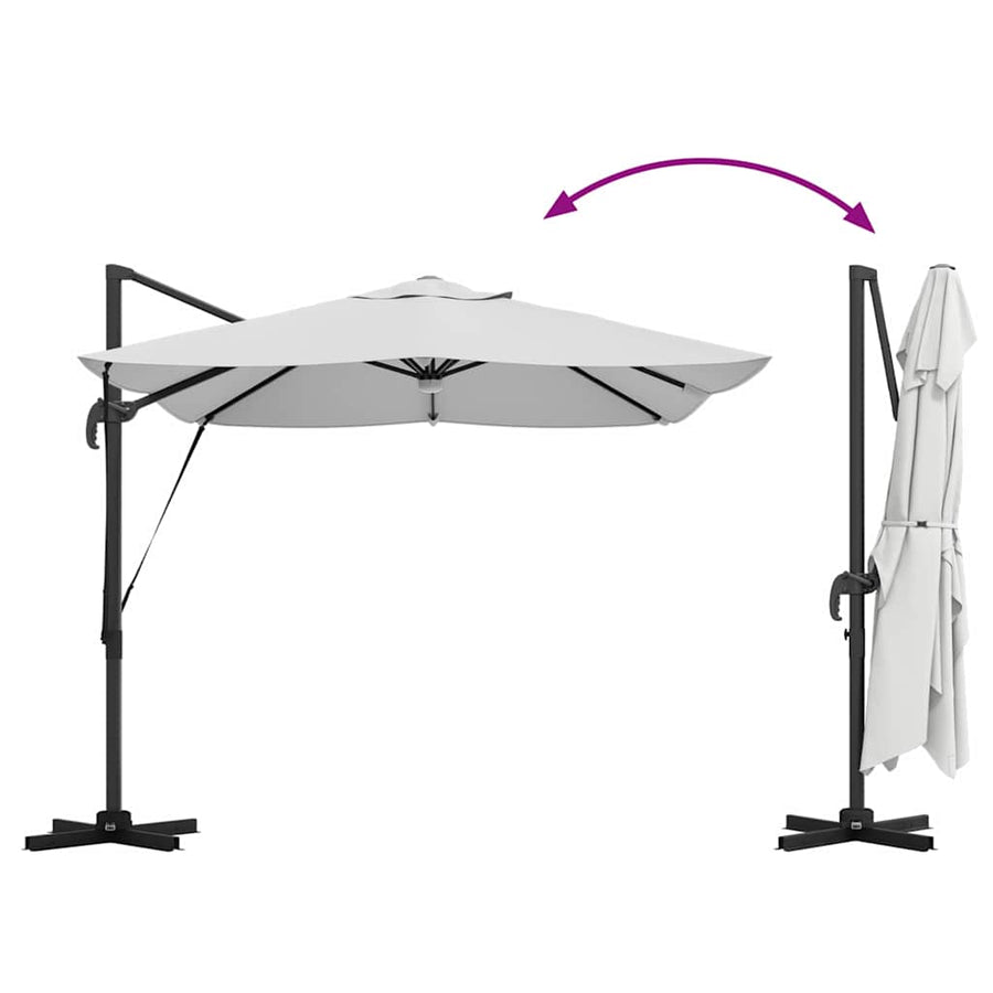 Parasol 351 X 250 X 253 Cm Polyester En Aluminium Zand