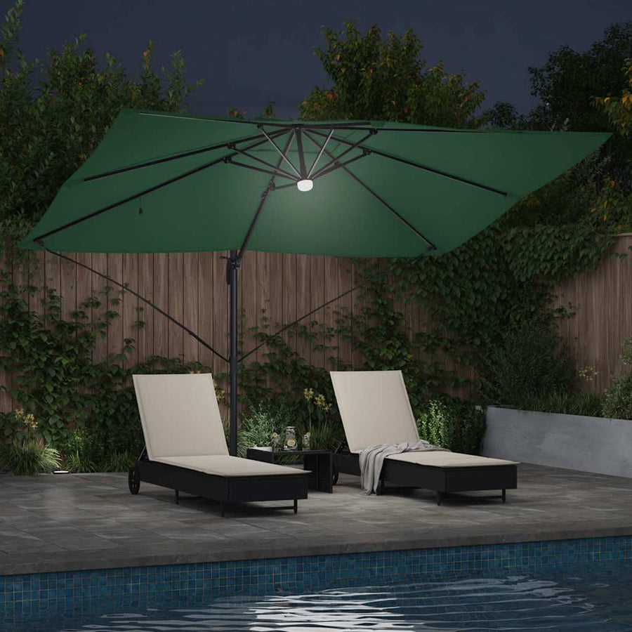 Parasol 351 X 250 X 253 Cm Polyester En Aluminium Groen