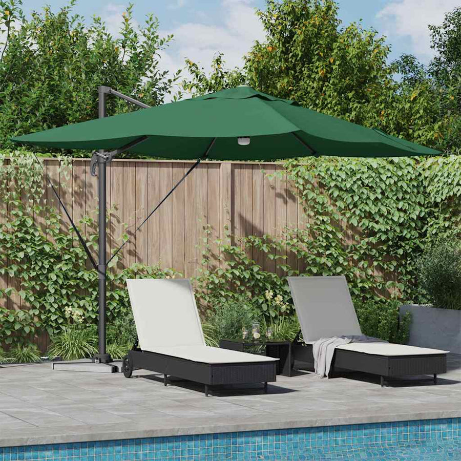 Parasol 351 X 250 X 253 Cm Polyester En Aluminium Groen