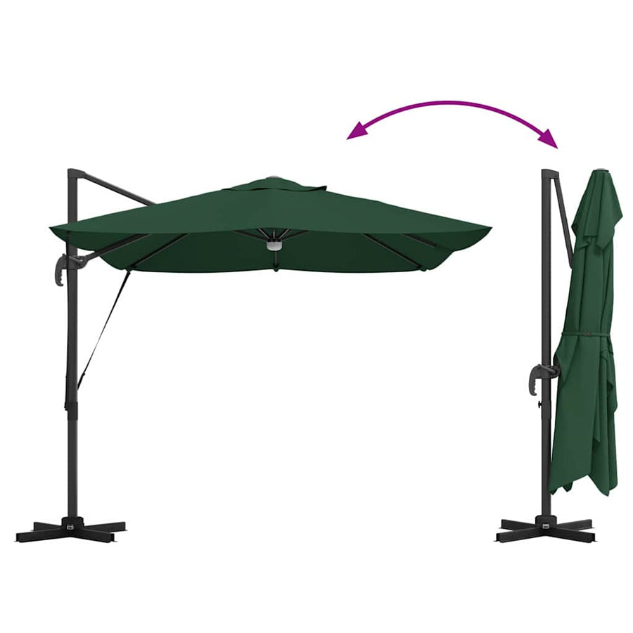 Parasol 351 X 250 X 253 Cm Polyester En Aluminium Groen