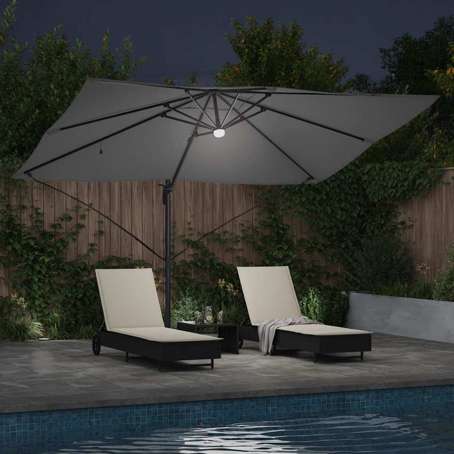 Parasol 351 X 250 X 253 Cm Polyester En Aluminium Antraciet