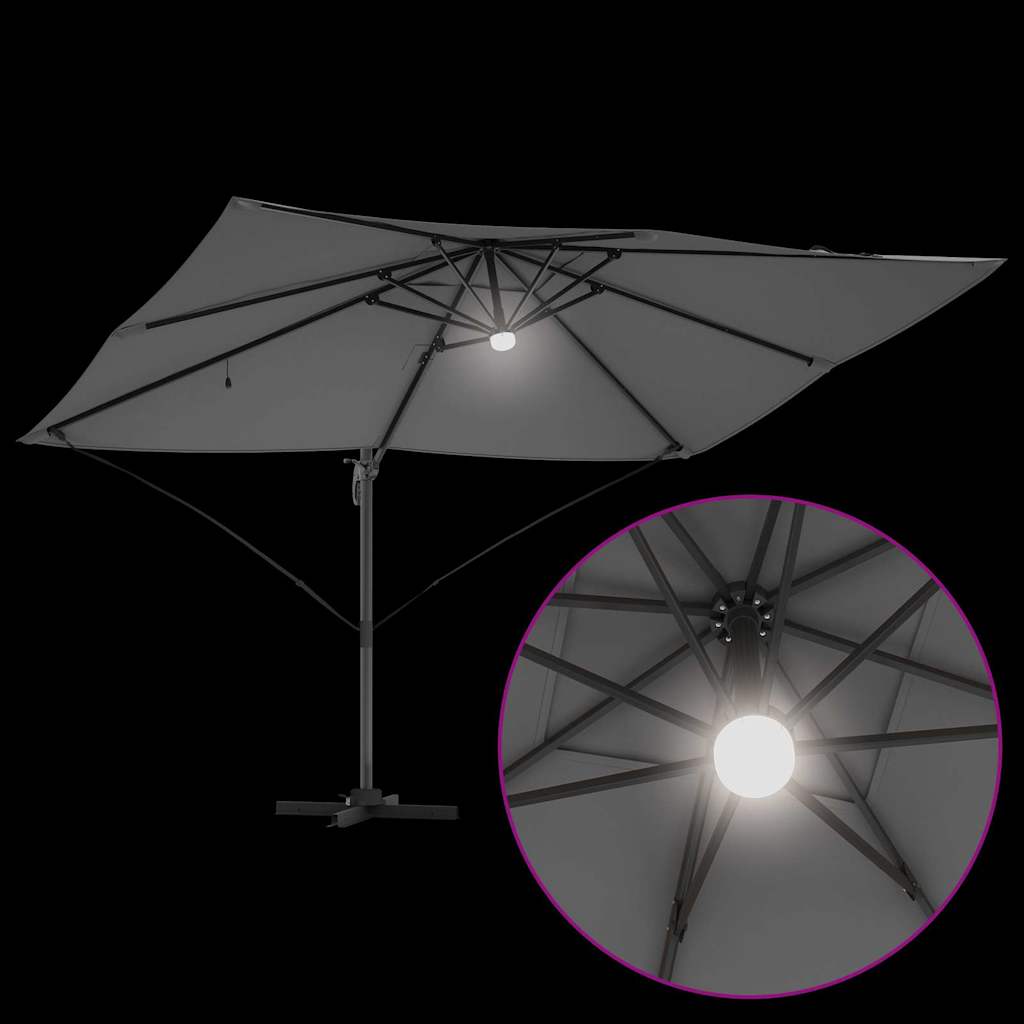 Parasol 351 X 250 X 253 Cm Polyester En Aluminium Antraciet