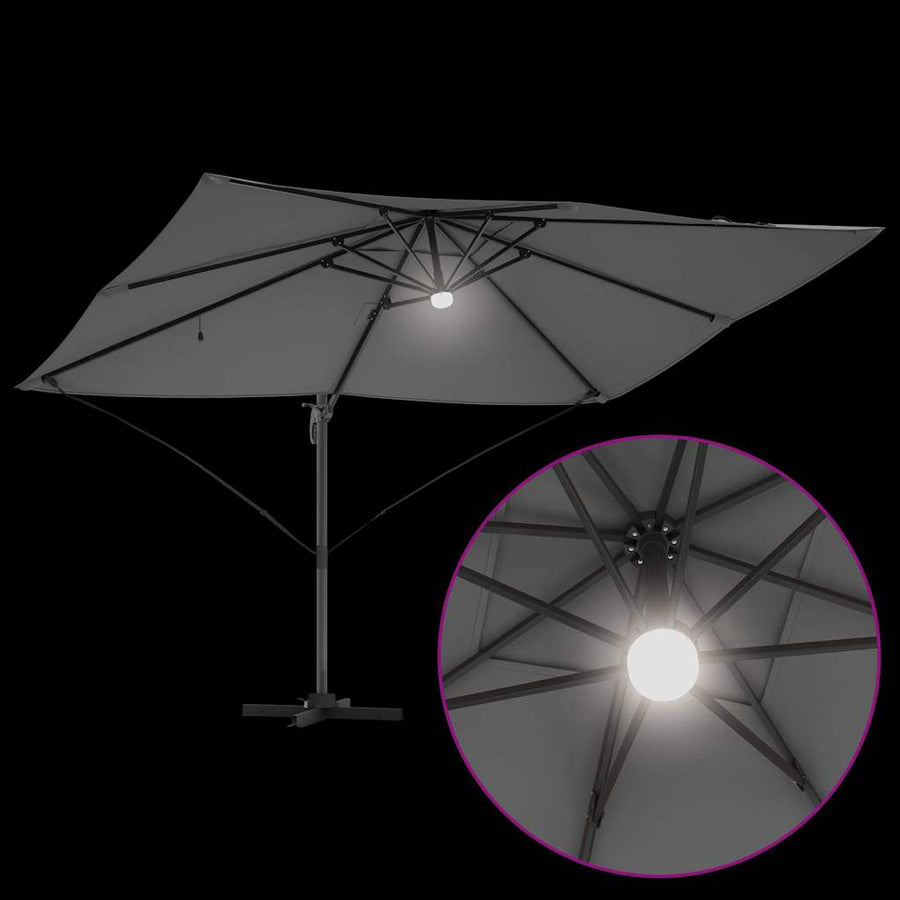 Parasol 351 X 250 X 253 Cm Polyester En Aluminium Antraciet