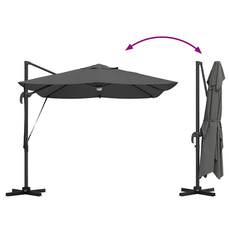 Parasol 351 X 250 X 253 Cm Polyester En Aluminium Antraciet