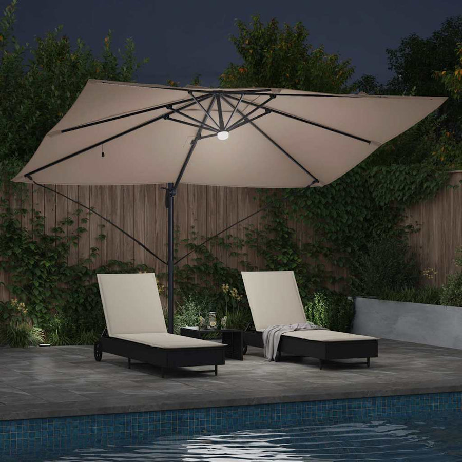 Parasol 351 X 250 X 253 Cm Polyester En Aluminium Taupe