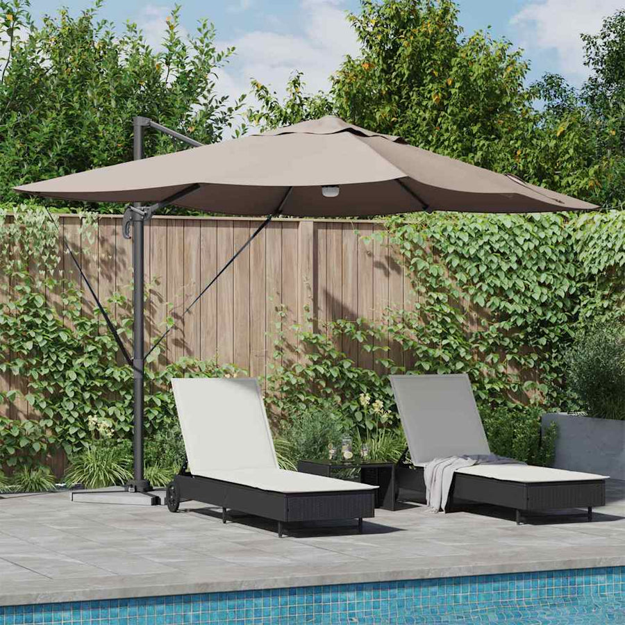 Parasol 351 X 250 X 253 Cm Polyester En Aluminium Taupe