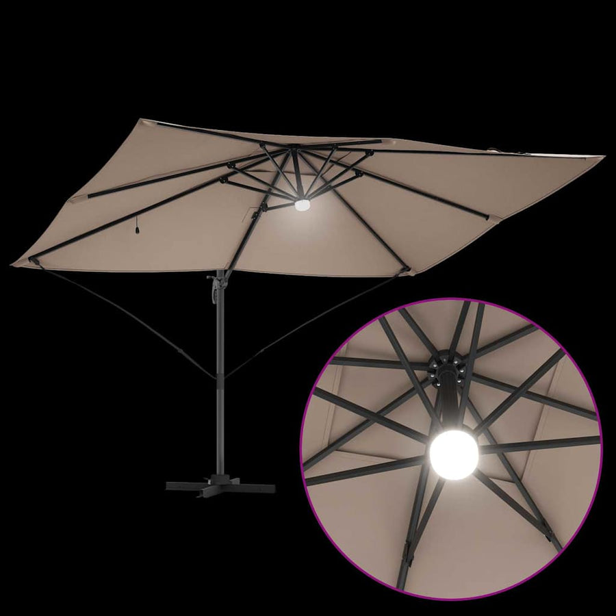 Parasol 351 X 250 X 253 Cm Polyester En Aluminium Taupe
