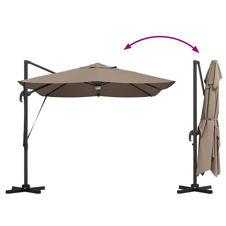 Parasol 351 X 250 X 253 Cm Polyester En Aluminium Taupe
