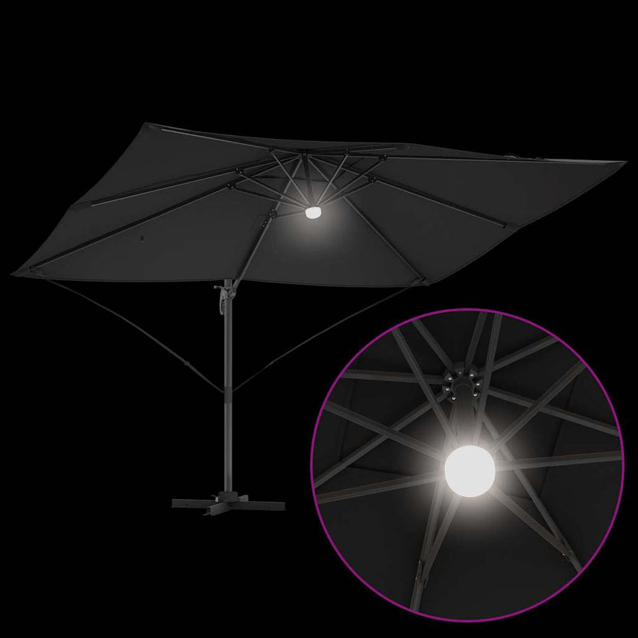 Parasol 351 X 250 X 253 Cm Polyester En Aluminium Zwart