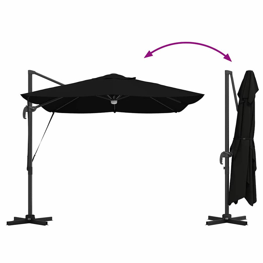 Parasol 351 X 250 X 253 Cm Polyester En Aluminium Zwart