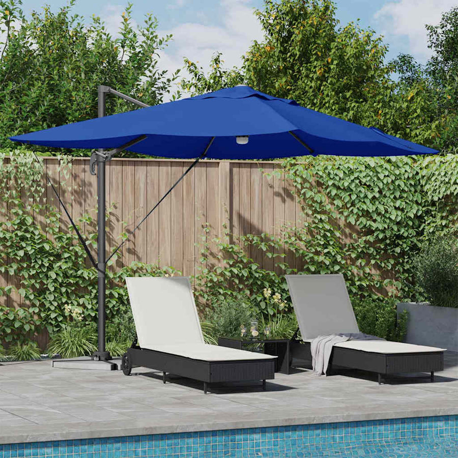 Parasol Azurblauw 351 X 250 X 253 Cm Polyester En Aluminium azuurblauw