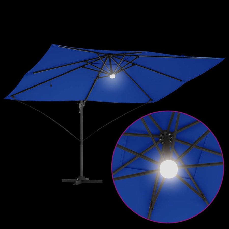 Parasol Azurblauw 351 X 250 X 253 Cm Polyester En Aluminium azuurblauw
