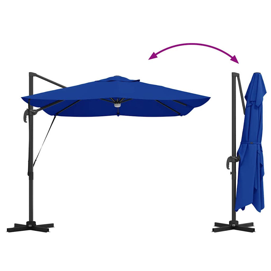 Parasol Azurblauw 351 X 250 X 253 Cm Polyester En Aluminium azuurblauw