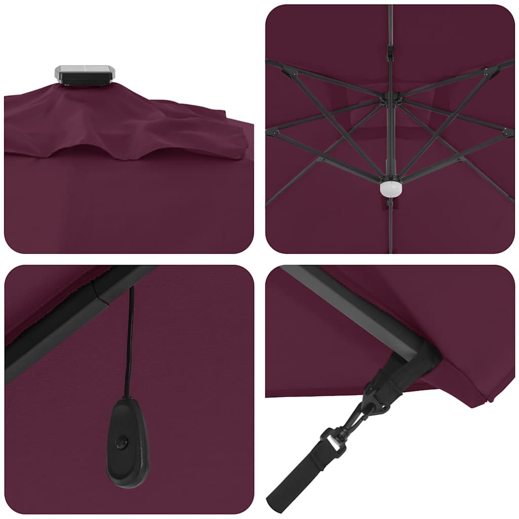 Parasol Bordeaux Rood 351 X 250 X 253 Cm Polyester En Aluminium Bordeauxrood