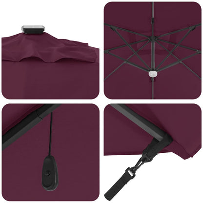 Parasol Bordeaux Rood 351 X 250 X 253 Cm Polyester En Aluminium Bordeauxrood