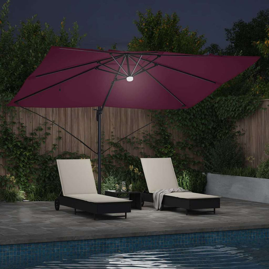 Parasol Bordeaux Rood 351 X 250 X 253 Cm Polyester En Aluminium Bordeauxrood