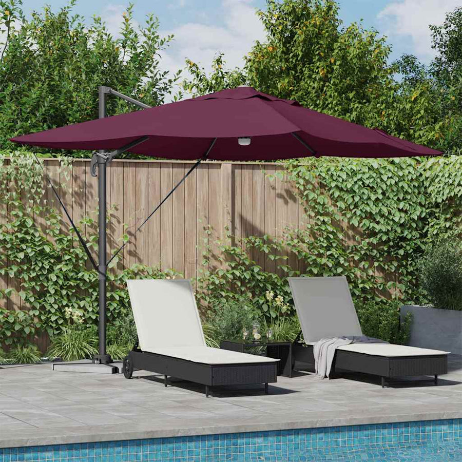 Parasol Bordeaux Rood 351 X 250 X 253 Cm Polyester En Aluminium Bordeauxrood
