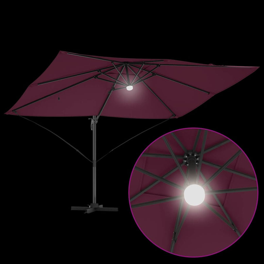 Parasol Bordeaux Rood 351 X 250 X 253 Cm Polyester En Aluminium Bordeauxrood
