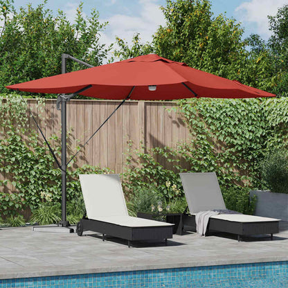 Parasol 351 X 250 X 253 Cm Polyester En Aluminium Terracotta