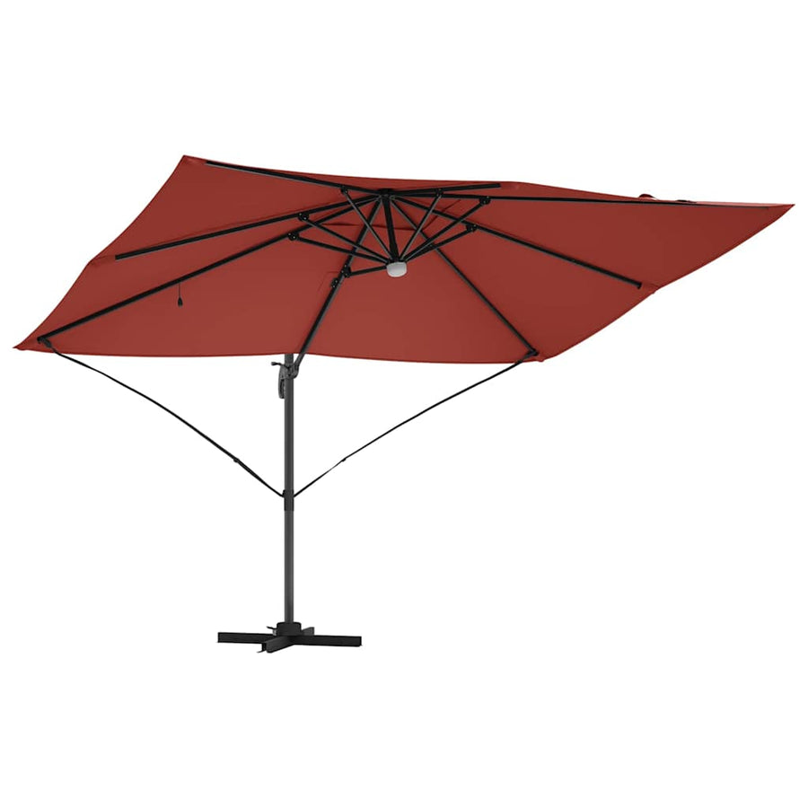 Parasol 351 X 250 X 253 Cm Polyester En Aluminium Terracotta