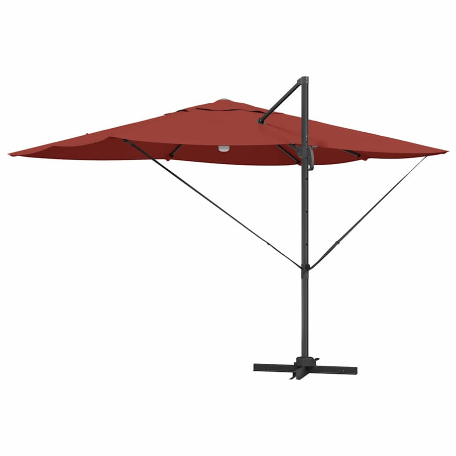 Parasol 351 X 250 X 253 Cm Polyester En Aluminium Terracotta