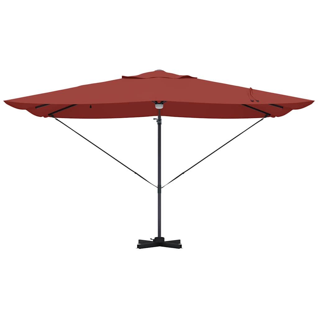 Parasol 351 X 250 X 253 Cm Polyester En Aluminium Terracotta