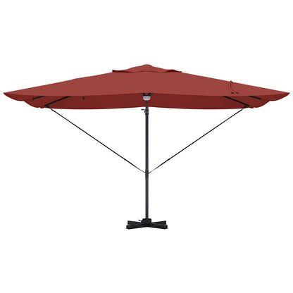 Parasol 351 X 250 X 253 Cm Polyester En Aluminium Terracotta