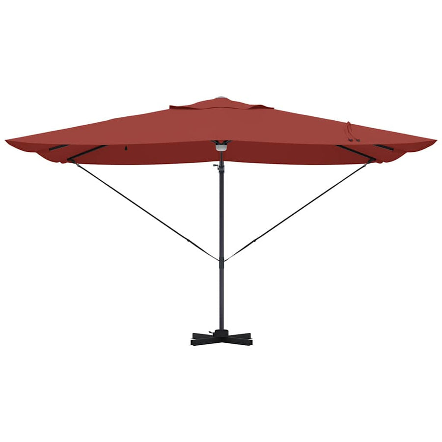 Parasol 351 X 250 X 253 Cm Polyester En Aluminium Terracotta