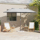Tuinparasol 370x197x239 cm zand polyester aluminium