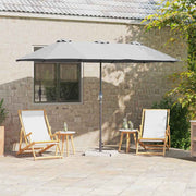 Tuinparasol 370x197x239 cm zand polyester aluminium