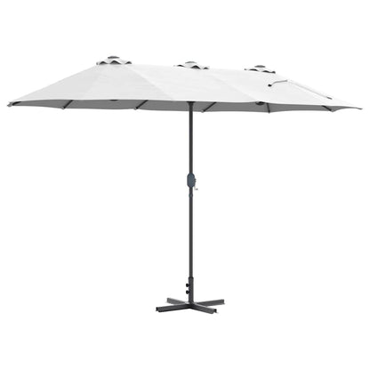 Tuinparasol Zand 380 x 196 x 235 cm Poedergecoat staal