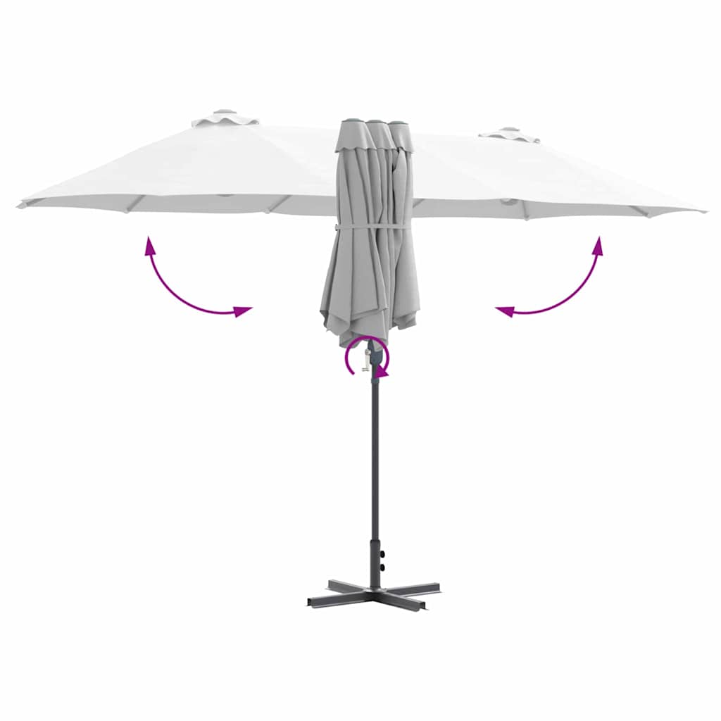 Tuinparasol Zand 380 x 196 x 235 cm Poedergecoat staal