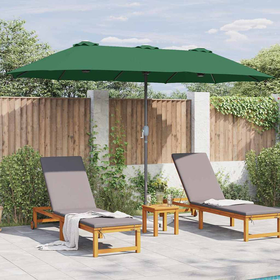 Tuinparasol Groen 380 x 196 x 235 cm Poedergecoat staal